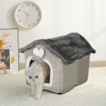 Lit de grotte pour chat lavable niche de chat en peluche chaud et confortable maison de chat pliable ... Lit de grotte pour chat lavable niche de chat en peluche chaud et confortable maison de chat pliable ...