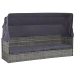 Lit de jardin - mothinessto - ly9636 - r�sine tress�e - auvent r�glable - coussin confortable