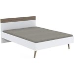 Lit camper 160x200 cm / dcor chne blanchi et blanc
