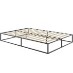 Lit - tectake - cadre de lit en acier kyoto avec sommier à lattes en bois de peuplier - 200 x 140 x 255 ... Lit - tectake - cadre de lit en acier kyoto avec sommier à lattes en bois de peuplier - 200 x 140 x 255 ...