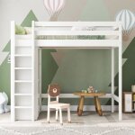 Lit mezzanine 90x200 cm avec escaliers armoire et 6 étagères lit denfant surélevé lit simple lit superposéblan ... Lit mezzanine 90x200 cm avec escaliers armoire et 6 étagères lit denfant surélevé lit simple lit superposéblan ...