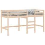 Lit mezzanine enfants - salalis - sp6134 - bois pin massif - 90x190 cm - chelle incluse