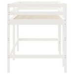 Lit mezzanine enfants - mothinessto - 90x200 cm - bois pin massif - blanc - chelle incluse
