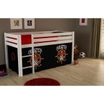 Lit mezzanine enfant pirates blanc - pino - en pin massif - 140x200cm - style scandinave moderne