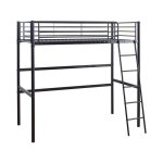 Lit mezzanine en m�tal alora - 90 x 190 cm - noir