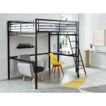 Lit mezzanine casual ii - 140 x 190 cm - plateforme bureau - anthracite Lit mezzanine casual ii - 140 x 190 cm - plateforme bureau - anthracite