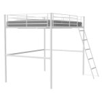 Lit mezzanine en métal - eliot - blanc - 140 x 200 cm - sommier inclus Lit mezzanine en métal - eliot - blanc - 140 x 200 cm - sommier inclus