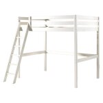Lit mezzanine - paris prix - pino - 140x200cm - bois massif - blanc Lit mezzanine - paris prix - pino - 140x200cm - bois massif - blanc