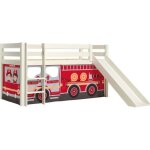 Lit mezzanine avec toboggan en pin massif blanc - vipack - pino - 90x200 cm - normes en747 - 1&2 Lit mezzanine avec toboggan en pin massif blanc - vipack - pino - 90x200 cm - normes en747 - 1&2