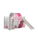 Pino lit mezzanine avec toboggan + princess rideau