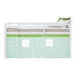 Lit mi - hauteur - homestyle4u - 2972 - 90x200 cm - sommier inclus - couleur verte - design enfant
