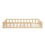 Lit montessori - homestyle4u - 120x200 cm - bois massif - barri�re de s�curit� - design intemporel