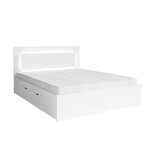 Lit nofi 140 x 200 cm avec sommier et 2 tiroirs de rangement - blanc