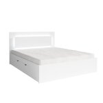 Lit nofi 160 x 200 cm avec sommier et 2 tiroirs de rangement - blanc