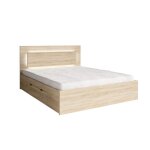 Lit nofi 160 x 200 cm avec sommier et 2 tiroirs de rangement - coloris chêne sonoma Lit nofi 160 x 200 cm avec sommier et 2 tiroirs de rangement - coloris chêne sonoma