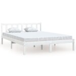 Lit - omabeta - cadre de lit blanc bois de pin massif 140x190 cm - meubles haut de gamme