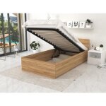 Lit panama 90x190 + coffre - sommier inclus chne