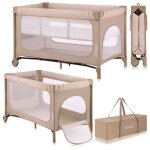 Lit parapluie 2en1 lionelo jasmin - parc bb - matelas haute densit - pliage rapide - 2x roulettes ...