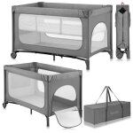 Lit parapluie 2en1 lionelo jasmin - parc bb - matelas en mousse t25 - pliage rapide - 2x roulettes ...