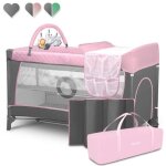 Lit parapluie compact 3en1 lionelo flower - parc bb - 0 - 36 mois - sac de transport - pliage rapide ...