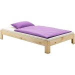 Lit futon thomas couchage double 140 x 200 cm 2 places / 2 personnes en pin massif vernis naturel
