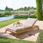 Lit de piscine manissa beige aluminium et polyester - hesp�ride