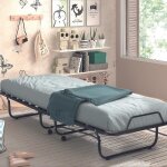 Lit pliant xenia - rousseau - cadre en mtal - sommier  15 lattes - blanc - matelas inclus