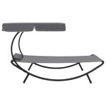 Lit de repos dext�rieur - mothinessto - ly2605 - gris - tissu oxford - r�sistant aux intemp�ries