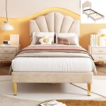 Lit simple 90 * 200 cm lit 1 personne rembourr en velours tte de lit rglable en hauteur sommier  ...