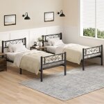 Vasagle structure de lit simple lot de 2 cadre de lit en m�tal pour matelas de 90 x 190 cm pas besoin ...
