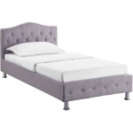 Lit simple pour adulte ou enfant biarritz 90x190 cm 1 place / 1 personne avec sommier et pieds en m�tal ...