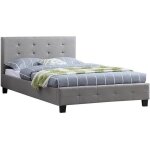 Lit simple pour adulte marlon avec sommier 120x190 cm 1 place et demi / 1 personne t�te et pied de lit ...