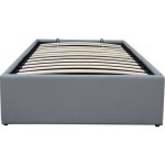 Lit simple en pvc avec coffre ava - 90 x 190 cm - gris