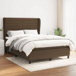 Lit  sommier tapissier - mothinessto - ly6273 - 140x190 cm - matelas ressorts ensachs - marron fonc ...