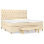 Lit à sommier tapissier - omabeta - m16110 - 200x200 cm - tissu crème - matelas inclus Lit à sommier tapissier - omabeta - m16110 - 200x200 cm - tissu crème - matelas inclus
