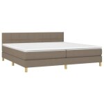 Lit à sommier tapissier - omabeta - taupe - 200x200 cm - matelas ressorts ensachés - tête de lit réglable ... Lit à sommier tapissier - omabeta - taupe - 200x200 cm - matelas ressorts ensachés - tête de lit réglable ...