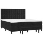 Lit  sommier tapissier - salutuya - bd2121 - noir - 180x200 cm - velours - matelas inclus