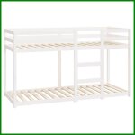 Lit superpos - keenso - 2 places en bois de pin - blanc - 1955 x 805 x 112 cm - barrire de scurit ...