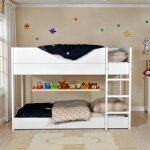Lit superpose 90x190 bob + 2 sommiers / blanc