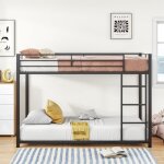 Lit superpos� - noir - 90x200cm - m�tal - 2 places - sommier � lattes inclus