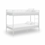 Lit superpos� blanc m�tal 90x200 cm - vidaxl - enfant - sans sommier - sans tiroirs