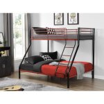 Lits superposs elevatio iv - 90 et 140 x 190 cm - acier - noir et rouge