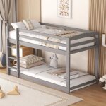 Lit superposé 90x200 cm pour enfants et adolescents lit denfant cadre en pin massif Échelle et garde ... Lit superposé 90x200 cm pour enfants et adolescents lit denfant cadre en pin massif Échelle et garde ...