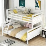 Lit superpos� enfant - 3 places - transformable en 2 lits - �chelle et rampe de s�curit� - blanc - 90(140)x200 ...