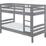 Lit superpos� enfant en bois massif coloris gris - hauteur 14650 x largeur 9850 x longueur 212 cm