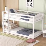 Lits superposs enfant en bois massif de pin avec chelle et garde - corps - certifi en747 - 90x200cm ...
