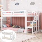 Lit superpos enfant - 2 places - 90x200cm - bois massif - sommier  lattes - certifi en747 - blanc