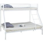 Lit superpos� en m�tal leo sommiers inclus - 90 / 140 x 190 cm - blanc