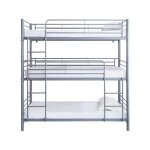 Lit superpos� en m�tal triple havin - 90 x 190 cm - gris