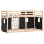Lit superposé - mothinessto - dx829 - bois pin massif - rideaux blanc / noir - 2 places 75x190 cm Lit superposé - mothinessto - dx829 - bois pin massif - rideaux blanc / noir - 2 places 75x190 cm